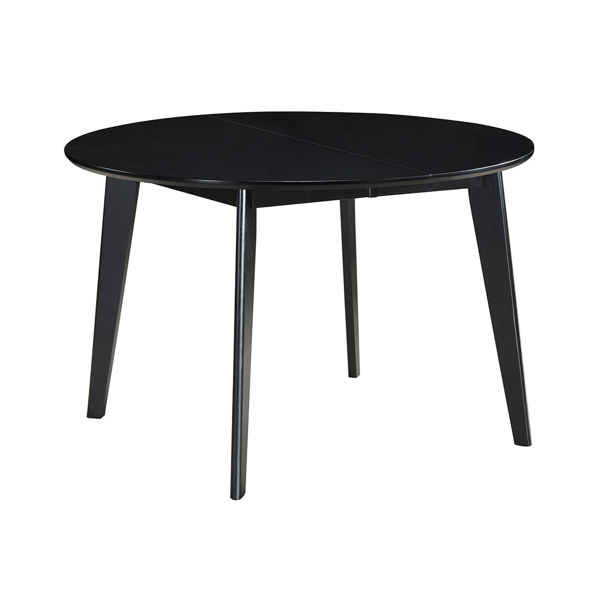 Table à manger design extensible ronde noire L120-150 cm LEENA