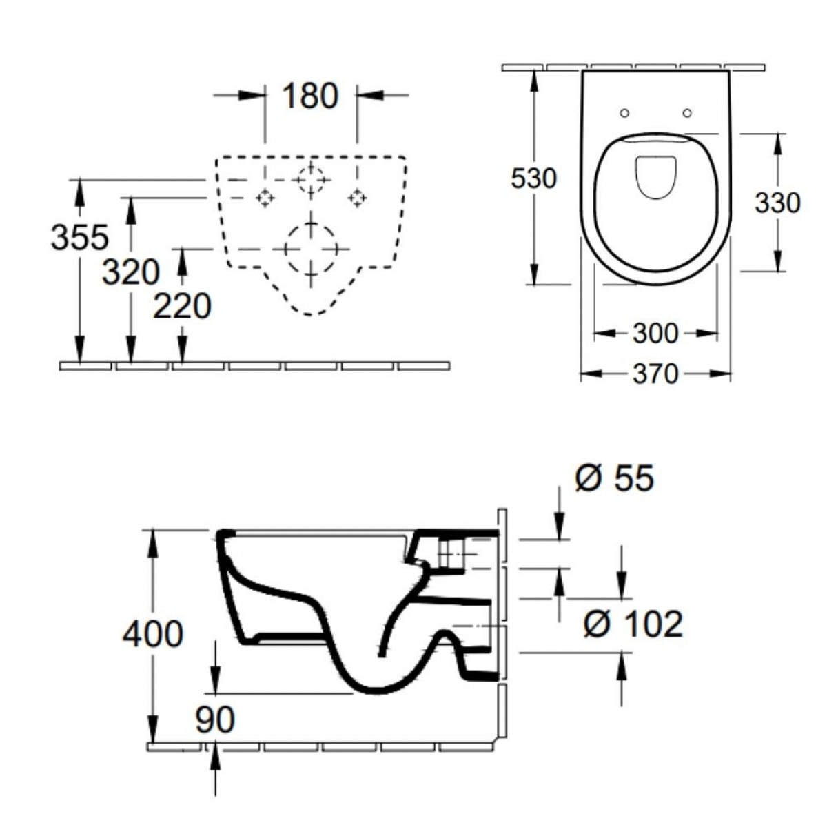 Pack WC suspendu sans bride Avento + abattant + plaque chromée + bâti Grohe