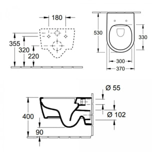 Pack WC suspendu sans bride Avento + abattant + plaque chromée + bâti Grohe