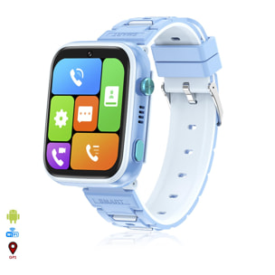 DAM Smartwatch Phone Infantil T45 4G Android 8.1. Conectividad GPS, WIFI, LBS. Reconocimiento facial. 4x1,5x4 Cm. Color: Azul