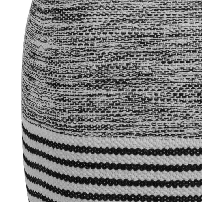 Pouf carré Lucky gris, noir et blanc 40 cm