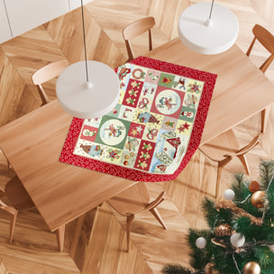 CENTROTAVOLA NATALIZIO JACQUARD DISEGNO CHRISTMAS PATCHWORK