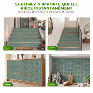 Stickers adhésifs escalier carrelages | Sticker Autocollant contremarche Carreaux de ciment carrelages adhésif - APSEL