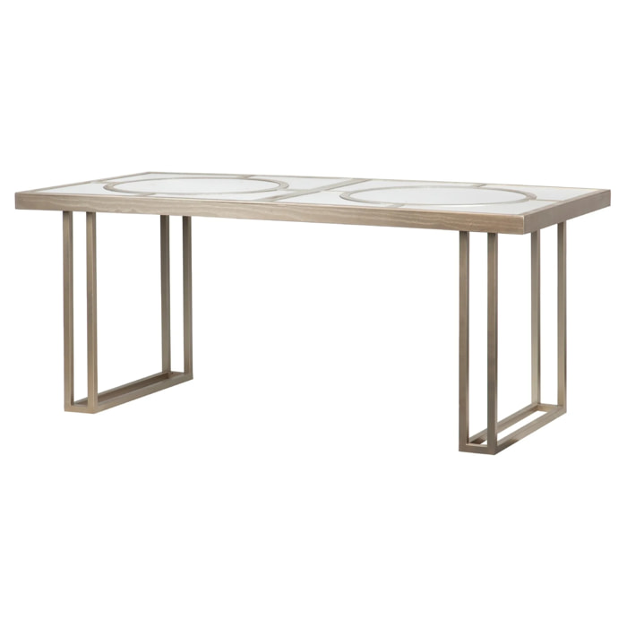 Mesa Comedor Madera-metal Champagne 180x90x77 Cm