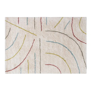 Tapis beige courbes multicolores L100 x L150 cm PEPA