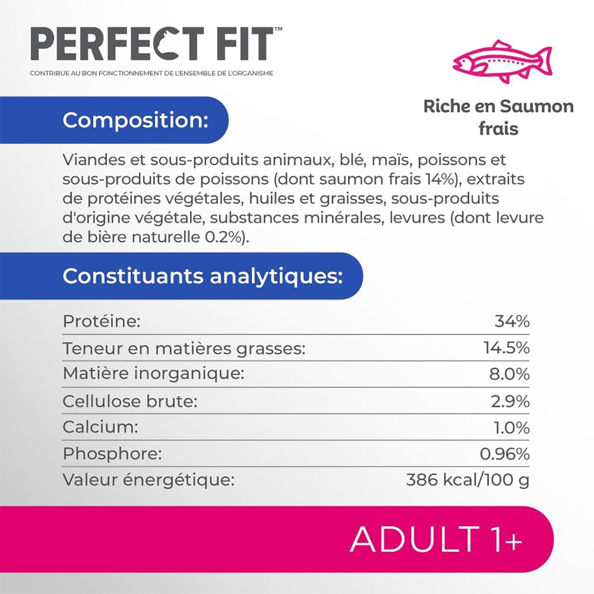 PERFECT FIT Croquettes Riche en Saumon frais chat adulte stérilisé 2,8kg