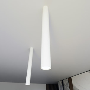 Lampada a sospensione Tecno 1XL in acciaio bianco