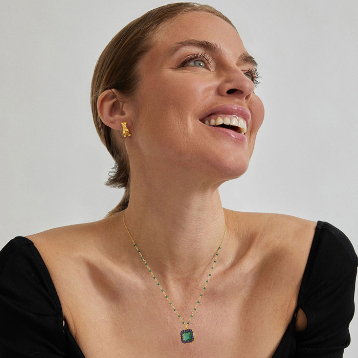 Pendientes acabados en oro amarillo de 18K