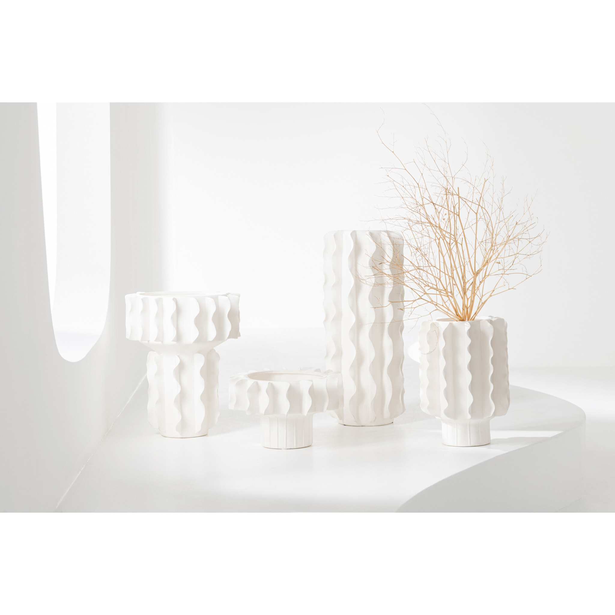 J-Line vase Helix - céramique - blanc