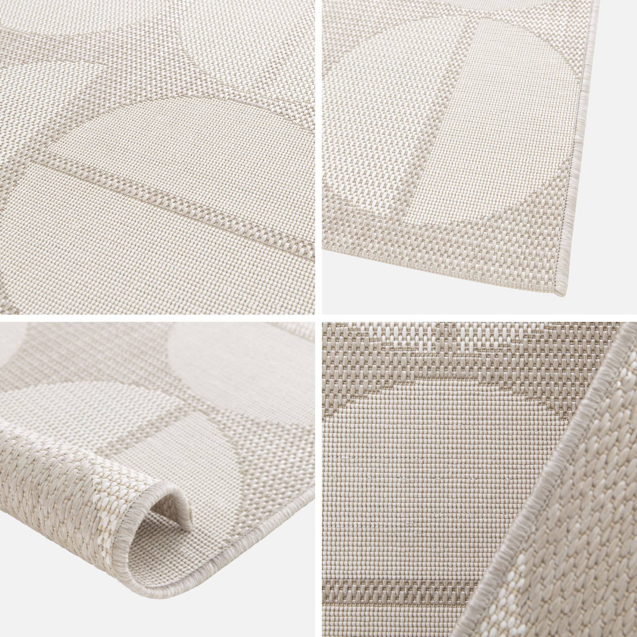 Tapis intérieur/extérieur motifs géométriques beige polyester recyclé Megan 160x230cm
