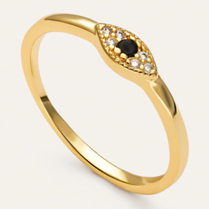 Anillo Ojo de Horus Baño Oro