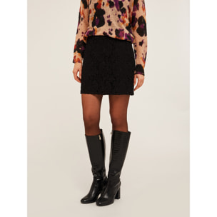 Motivi - Gonna corta in pizzo - Nero