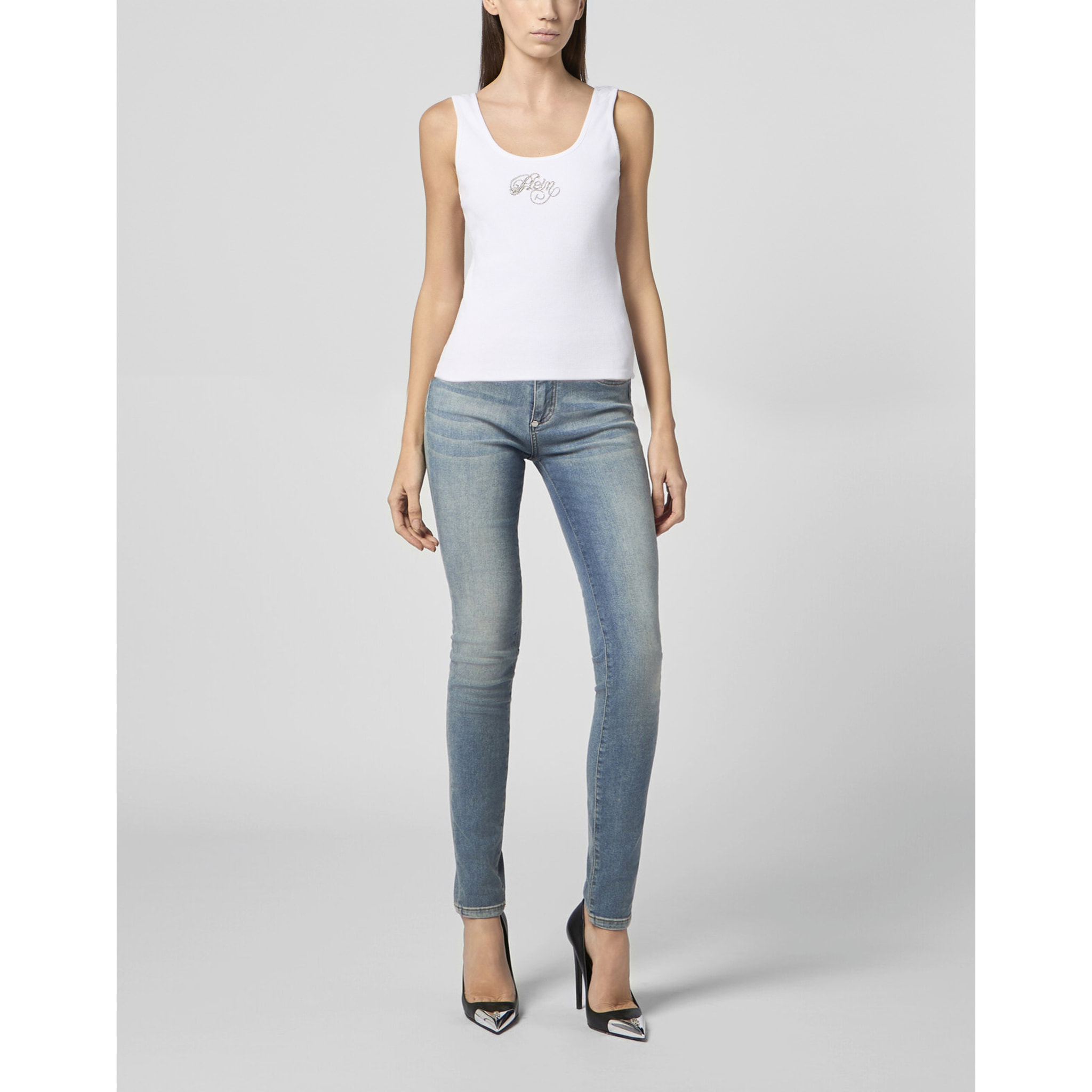 PHILIPP PLEIN Open Back Tank Top Signature