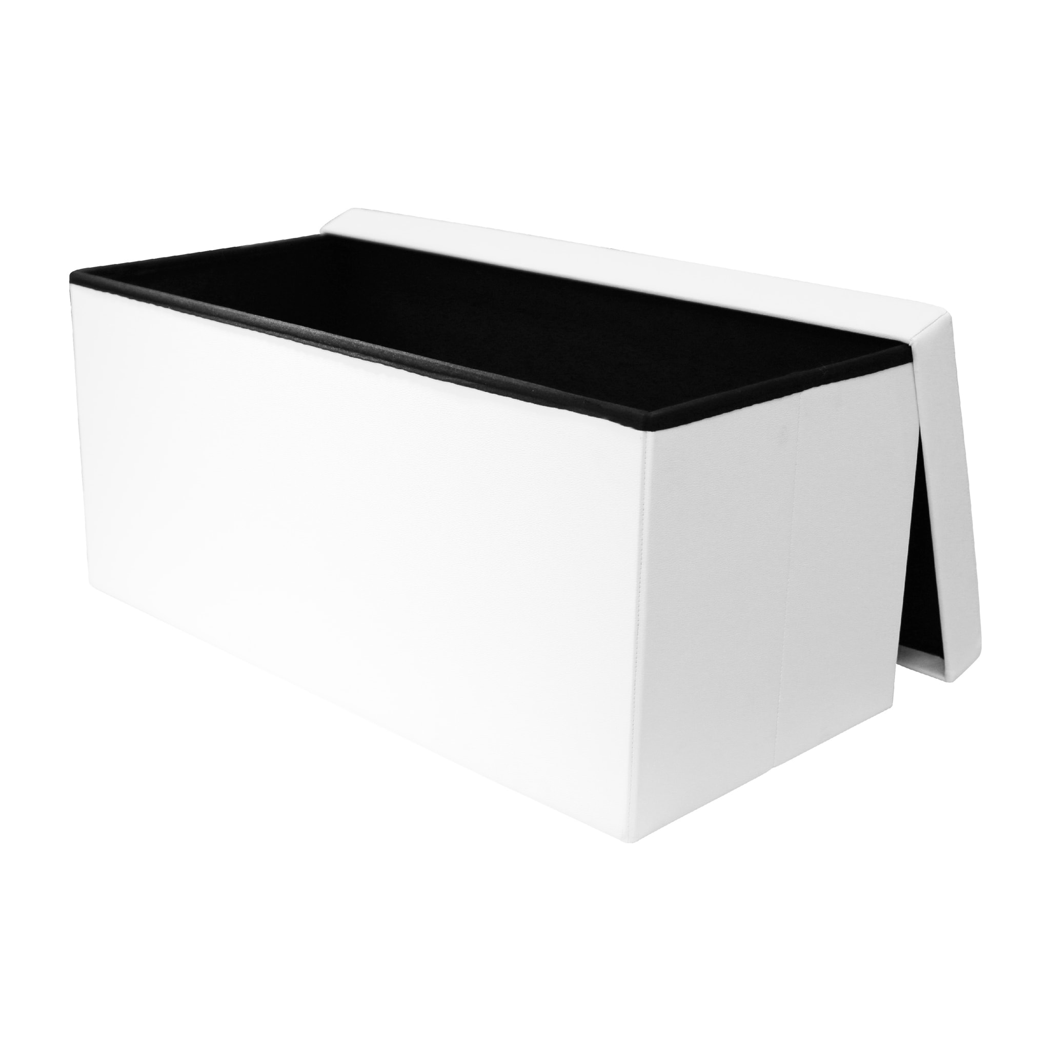 Coffre Banc Pliable Pu Blanc