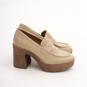 MOCASSINO CHUNKY LISCIO CHOCOLA' BEIGE