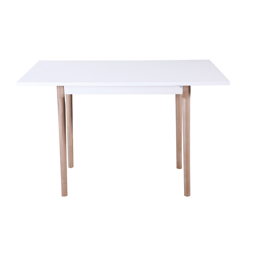 Table repas "Freddy" - 120 x 80 x 75 cm - Blanc laqué