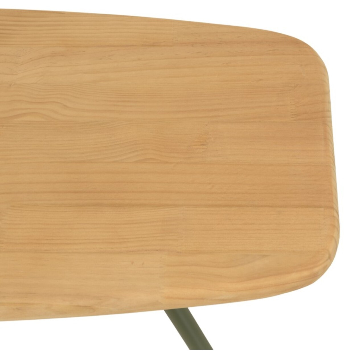 HELENA - Table basse GM plateau en pin pieds scandinaves métal vert