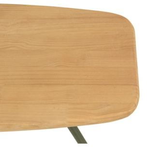 HELENA - Table basse GM plateau en pin pieds scandinaves métal vert