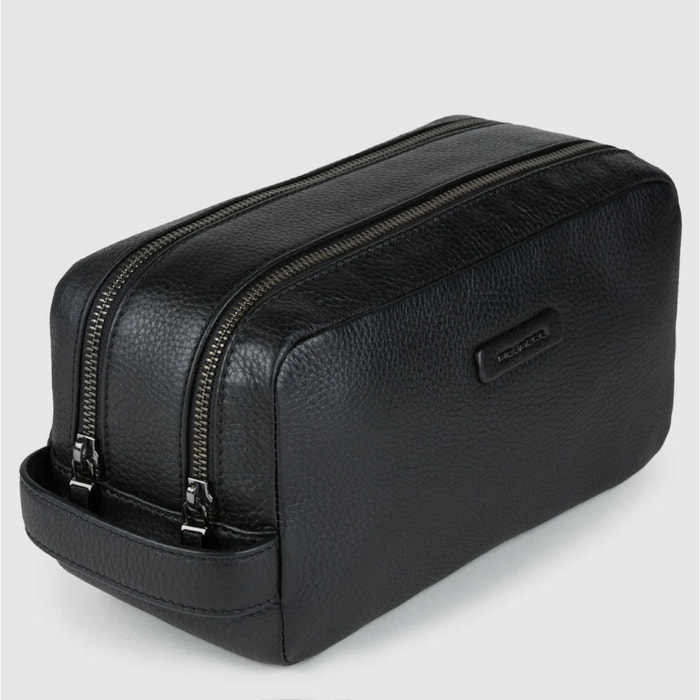 Piquadro Beauty case in pelle a due scomparti
