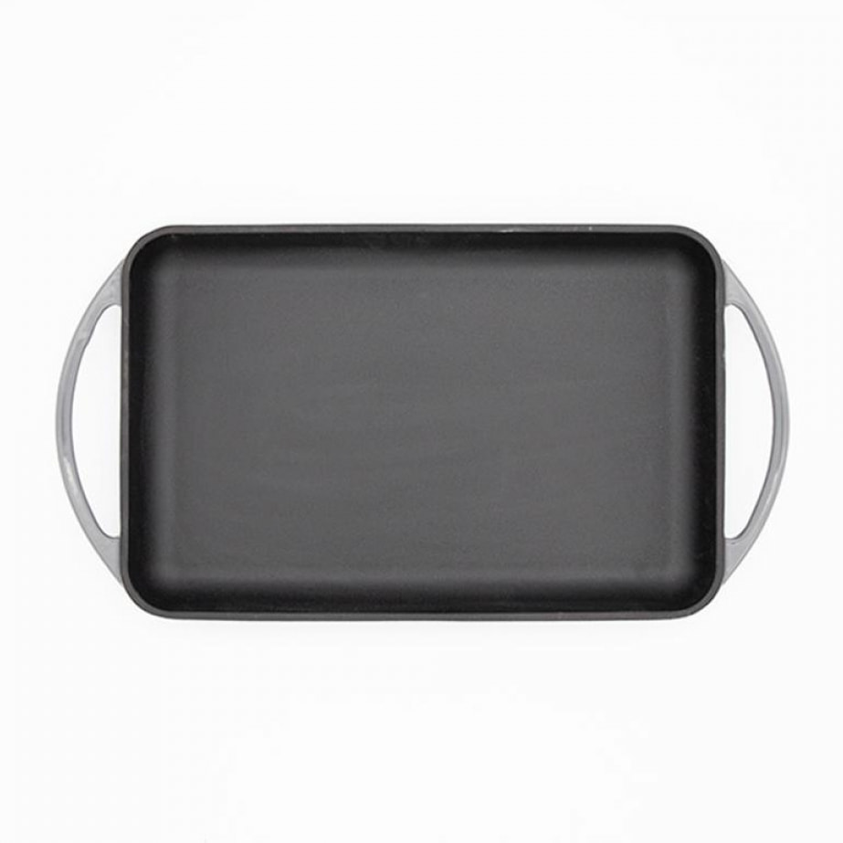 Plancha rectangulaire fonte émaillée gris 33cm