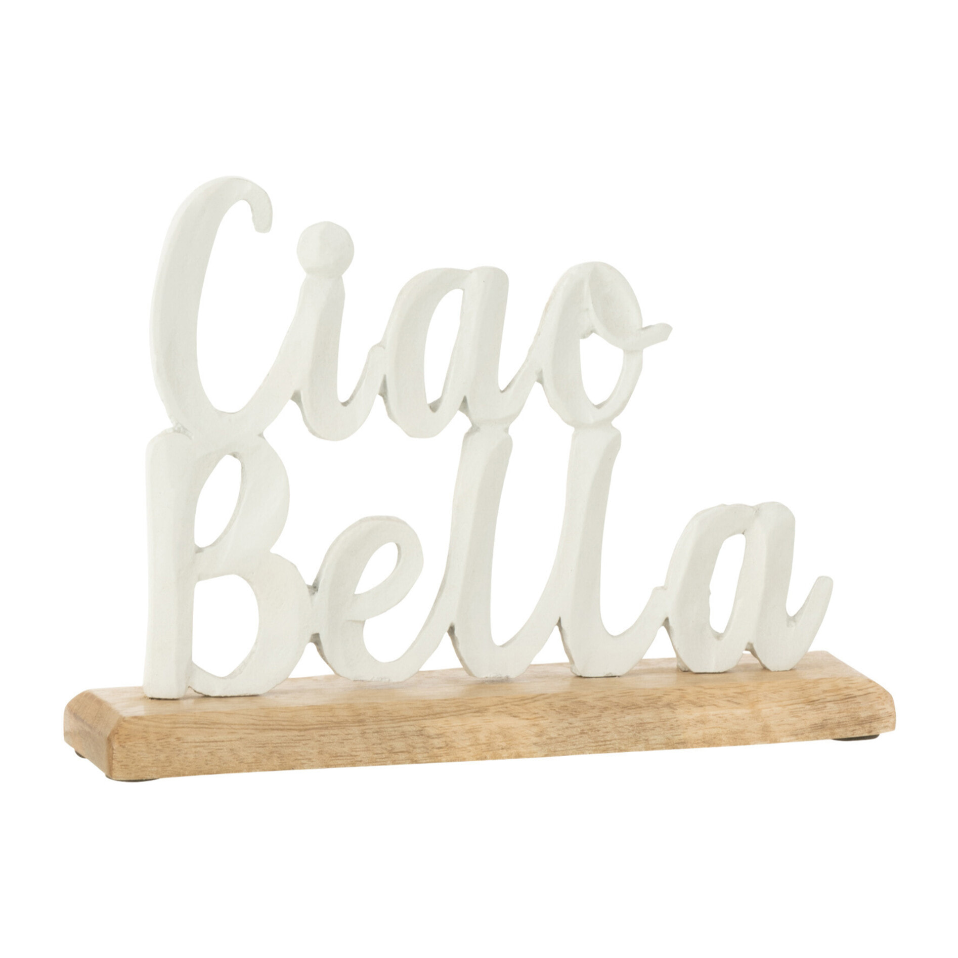 J-Line décoration Ciao Bella Sur Socle - aluminium - blanc - small