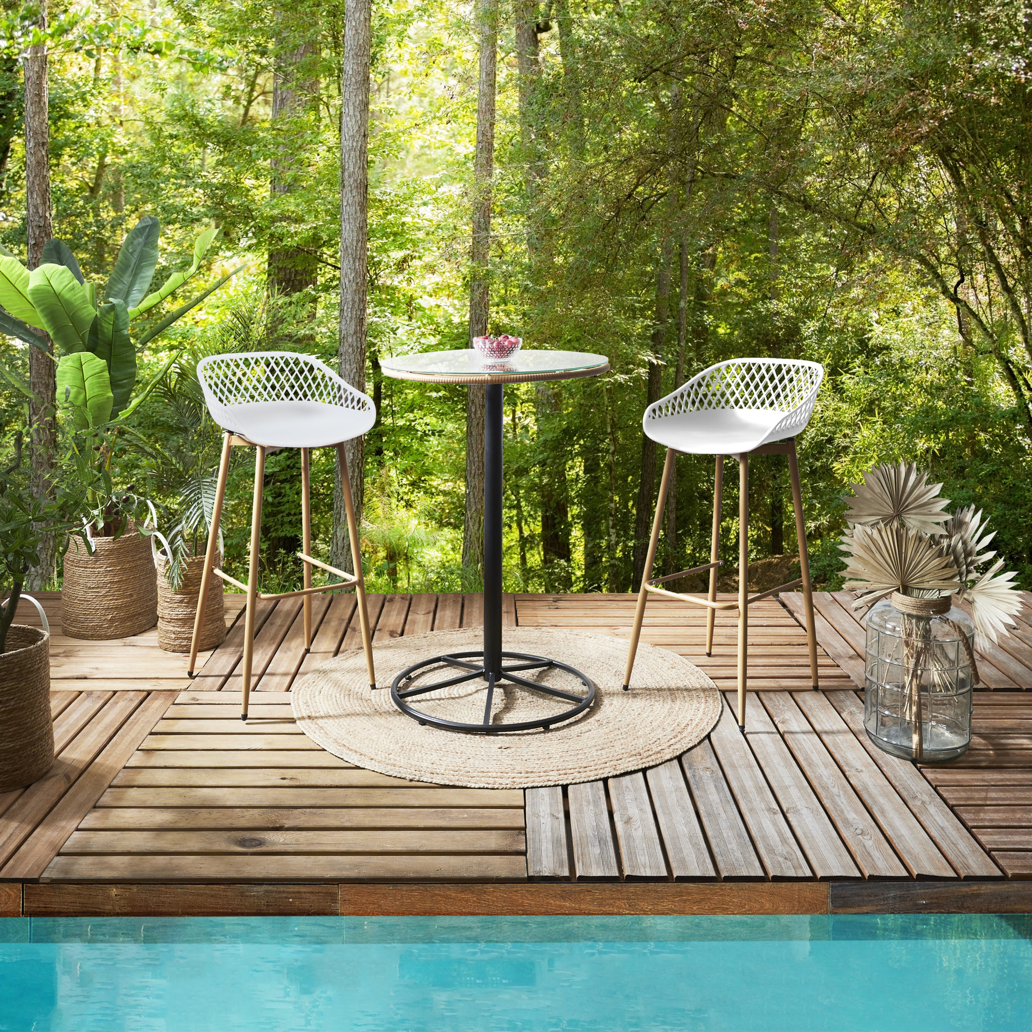 Tabouret De Bar Malaga Blanc - Lot De 2