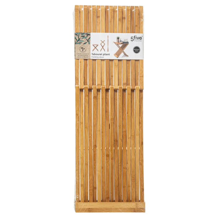 Tabouret pliant d'appoint bambou