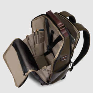 Piquadro Zaino da viaggio in pelle porta pc e iPad® con protezioni antiurto e RFID