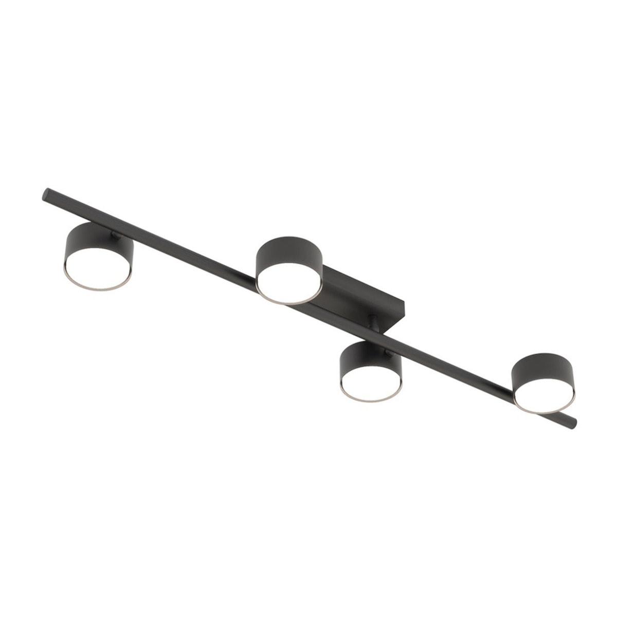 Lampada da soffitto BET 4 in acciaio nero opaco