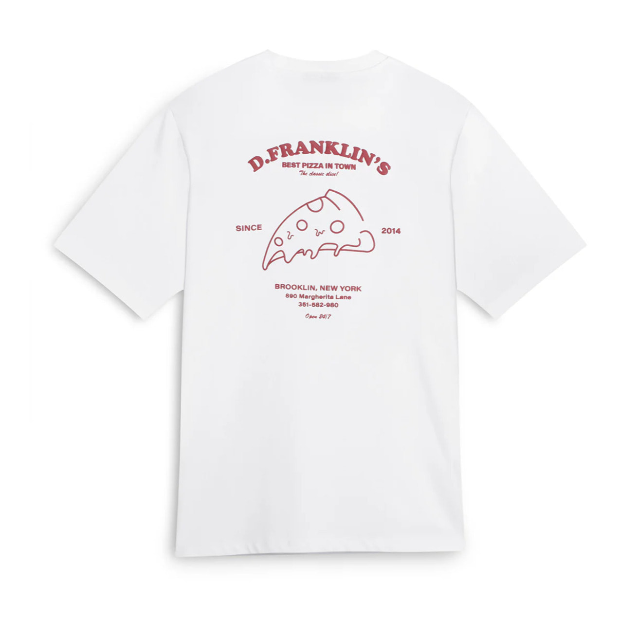 Camiseta Unisex Best Pizza Blanca / Vino D.Franklin