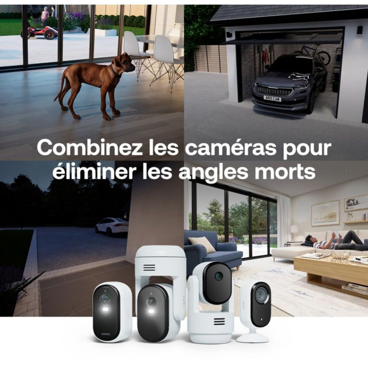 Caméra de surveillance ARLO 3 caméras ext Essential3 2K+ pan. sol