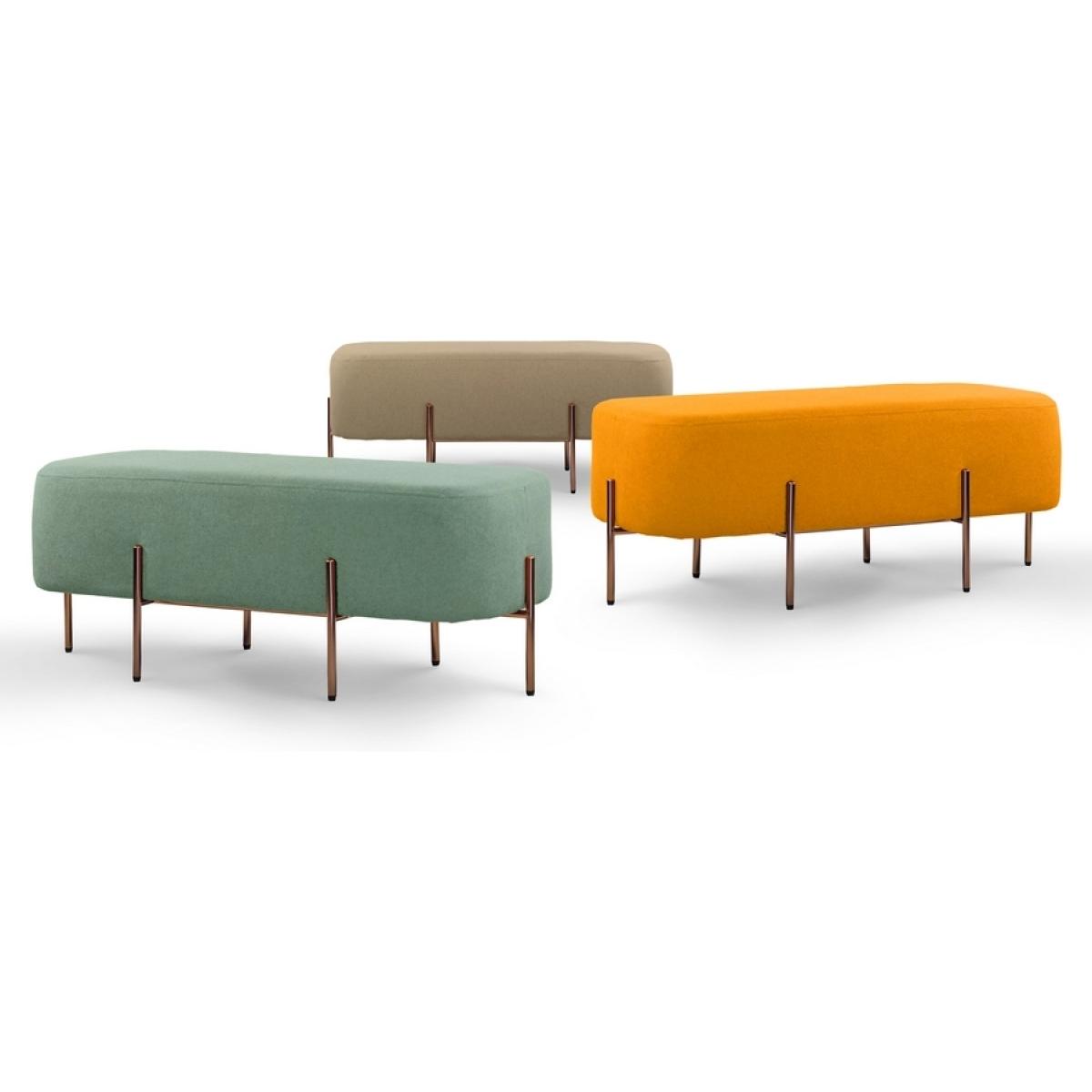 Pouf design gambe oro in tessuto - Kate