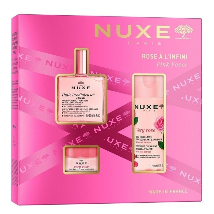 Huile Prodigieuse - Coffret Very Rose Eau Micellaire Apaisante 3-en-1 100 ml + 2 Produits