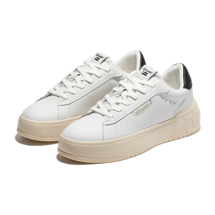 Zapatillas Deportivas Casual Unisex Court Tennis Blanco / Negro D.Franklin