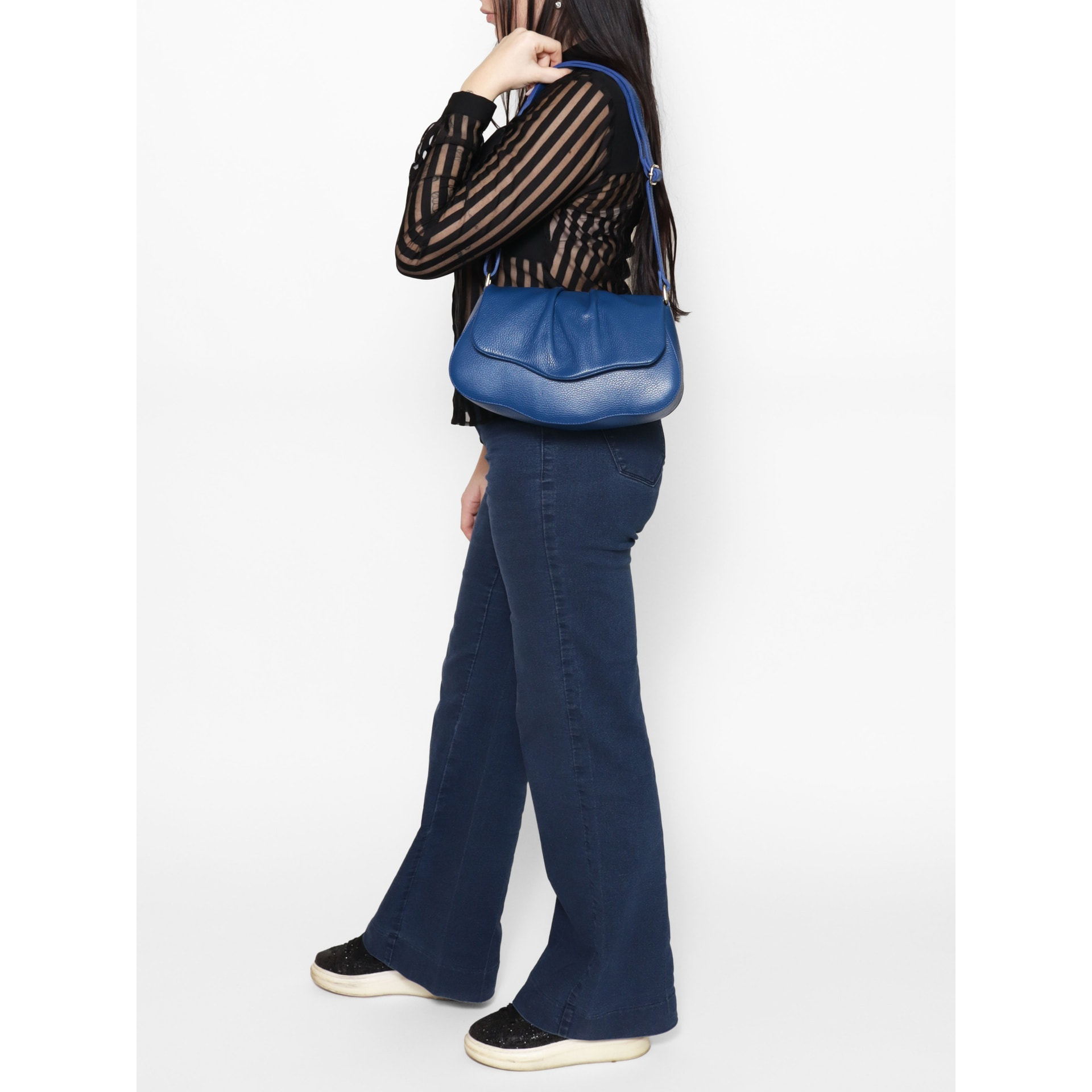Borsa a spalla da donna - Modello False - Vera pelle - 30.5 x 19.5 x 9.0 cm