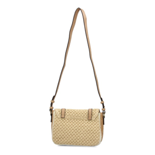 Bandolera de rafia para mujer, diseño moderno y comodo, compartimento principal con boton de iman