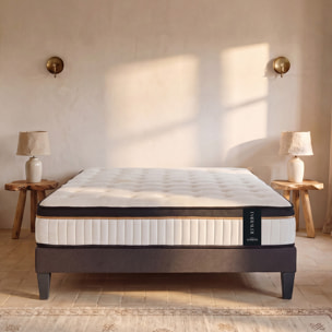 Matelas Emeraude, Mémoire de Forme & Mousse polyuréthane Hyper Soft Air System, Soutien Ferme, 24 cm, Très Bonne Aération