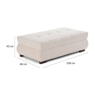 Vermont - pouf d'appoint - en velours côtelé - Beige