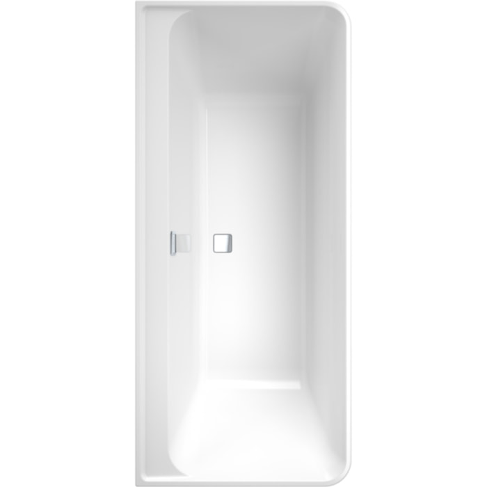 Baignoire droite 180 X 80 Collaro acrylique blanc trop plein chrome