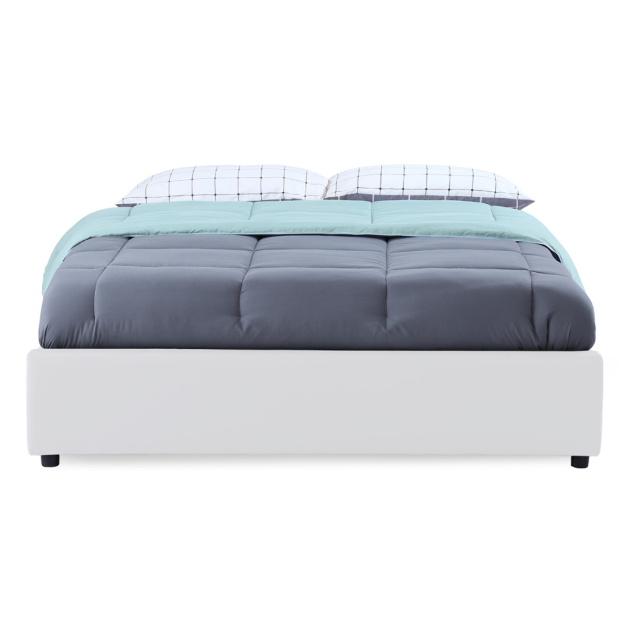 Lit coffre Otto 140x190cm similicuir blanc