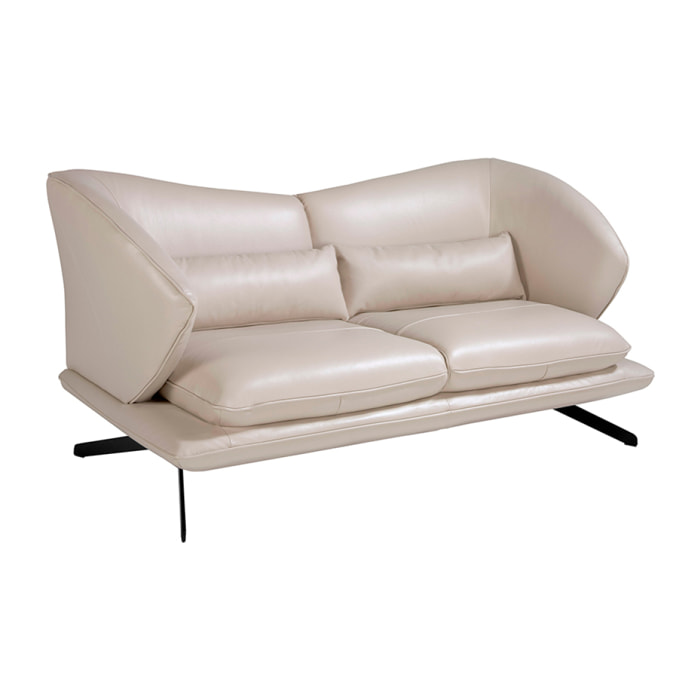 Sofá 2 plazas Angel Cerda en piel de vacuno 175x90x85cm