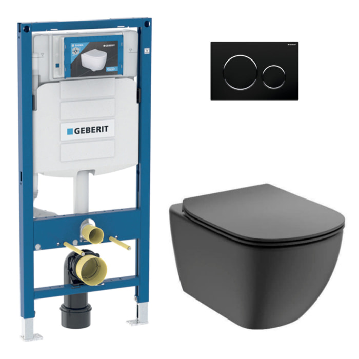 Duofix pack WC bâti-support + WC suspendu sans bride Ideal Standard avec abattant SoftClose + plaque (GEDTEBMA01-FR)