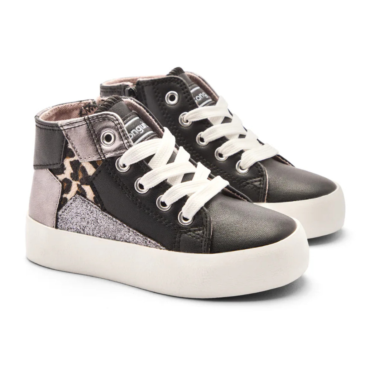 Sneakers alte da bambina con cerniera interna