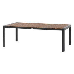Table de jardin rectangulaire "Paradize" noyer & graphite 10 places en aluminium