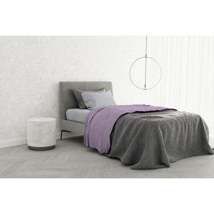 COMPLETO LETTO TRENDY CHIC MADE IN ITALY COTONE- LILLA SINGOLO