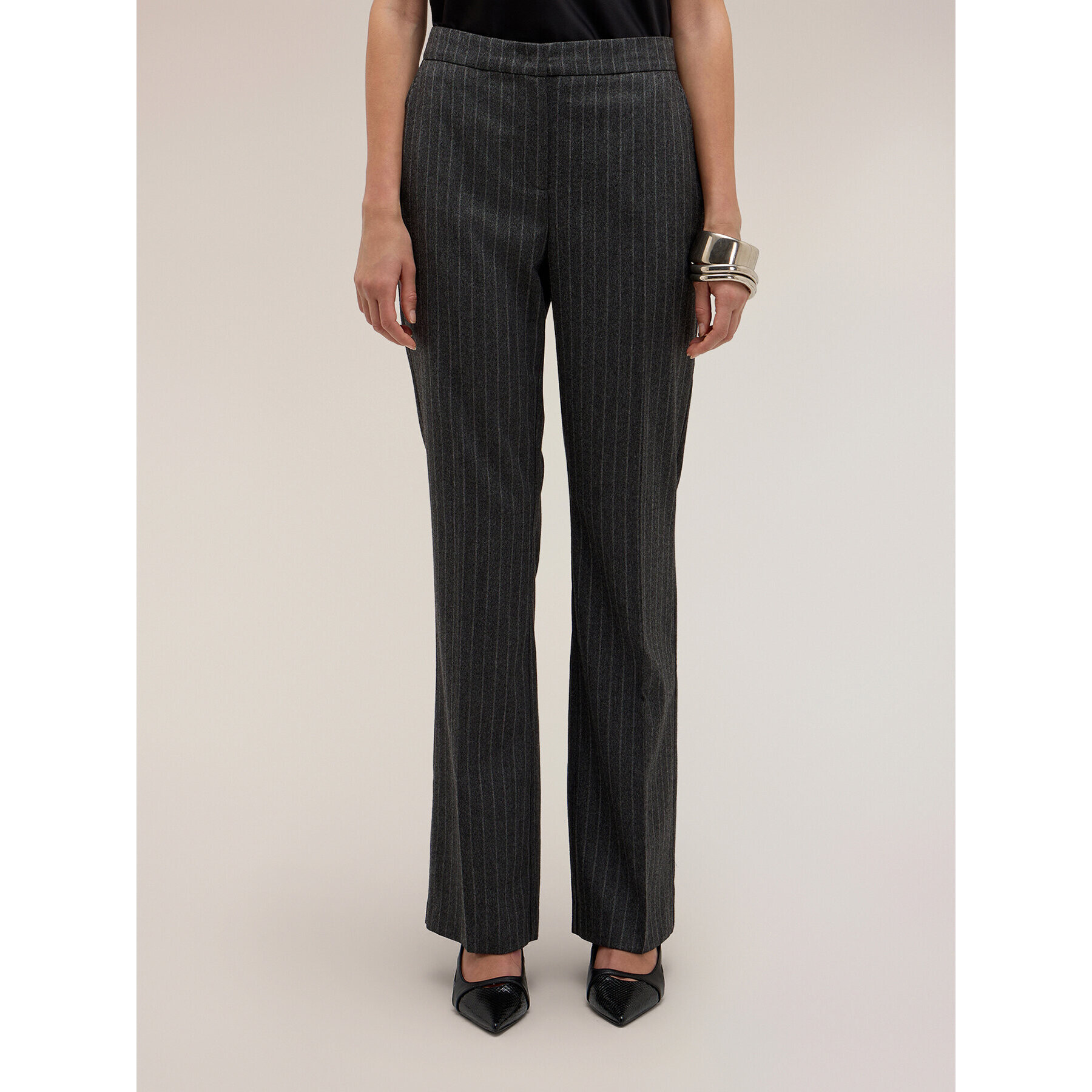 Motivi - Pantaloni flare gessati The Tailoring Lab - Grigio