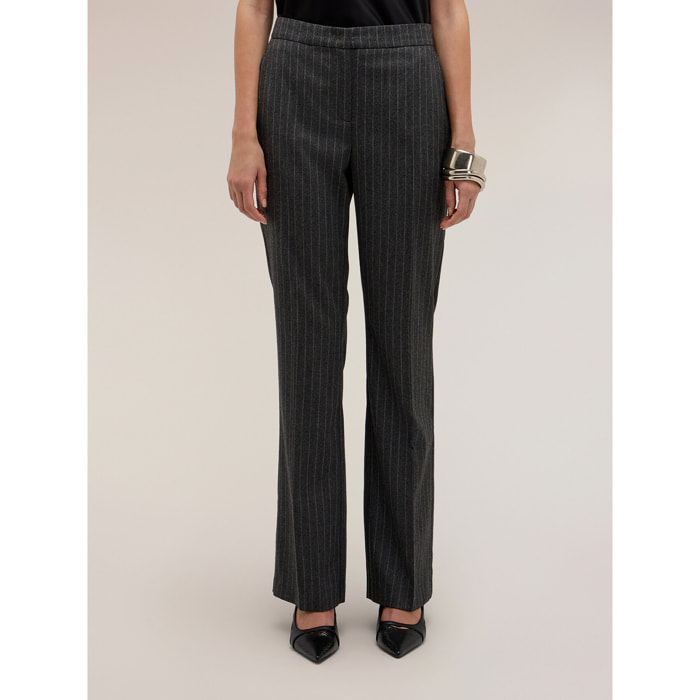 Motivi - Pantaloni flare gessati The Tailoring Lab - Grigio