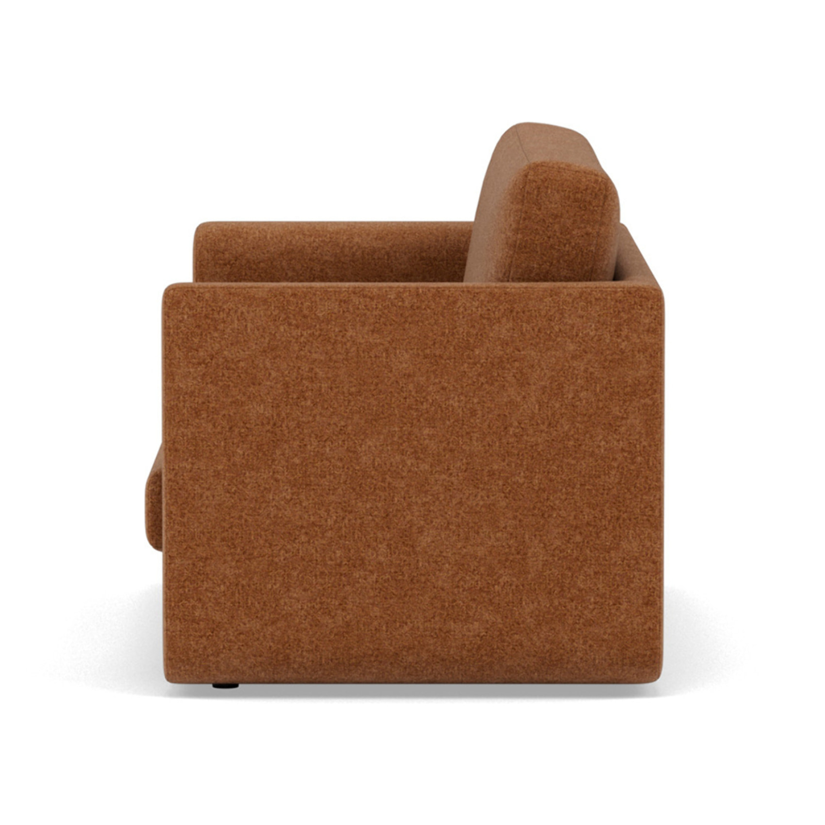 Isana - Canapé 2 places convertible déplimousse avec accoudoirs incurvés en tissu - Terracotta