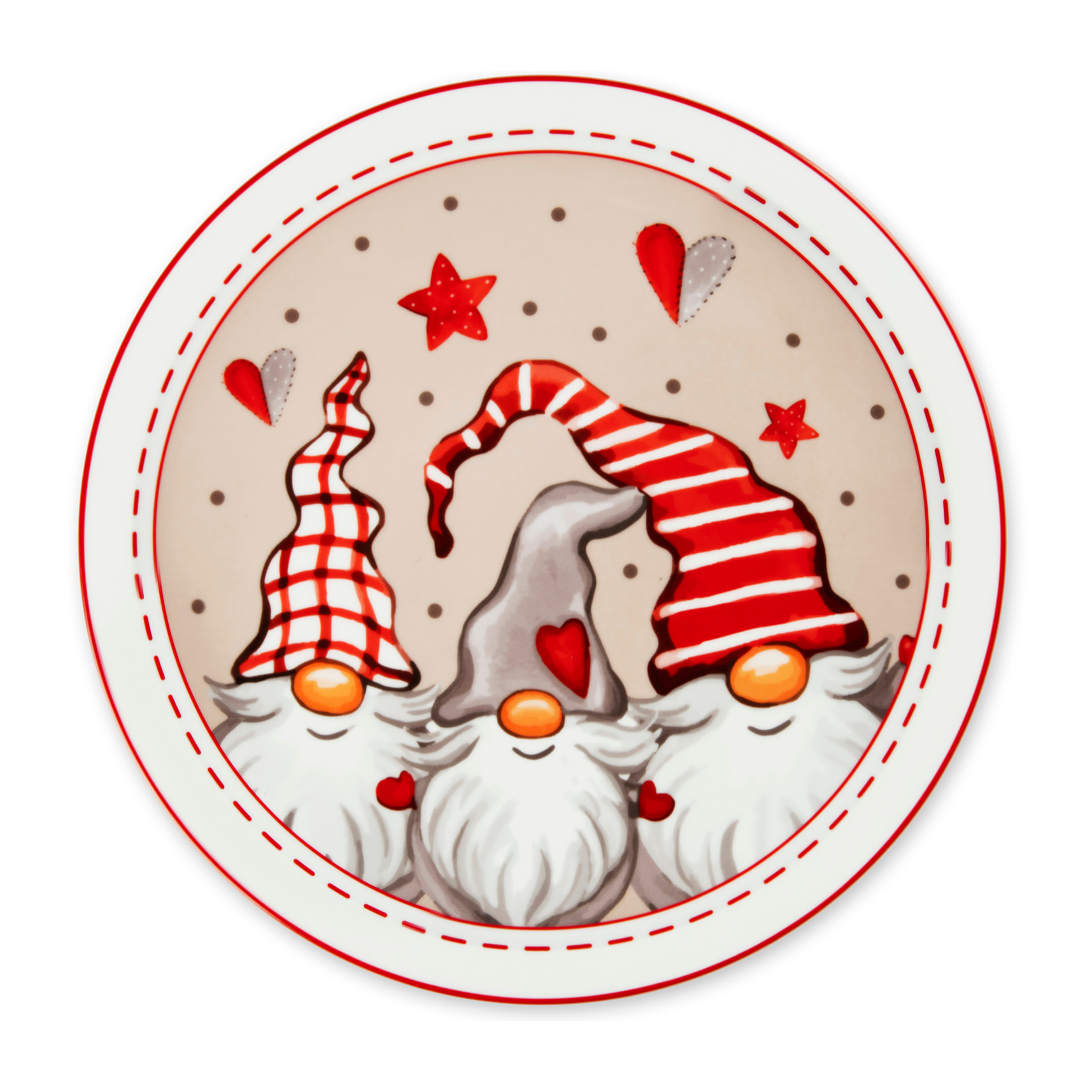 Lot de 6 assiettes à panettone Excelsa- Gnomo, Porcelaine Multicolore