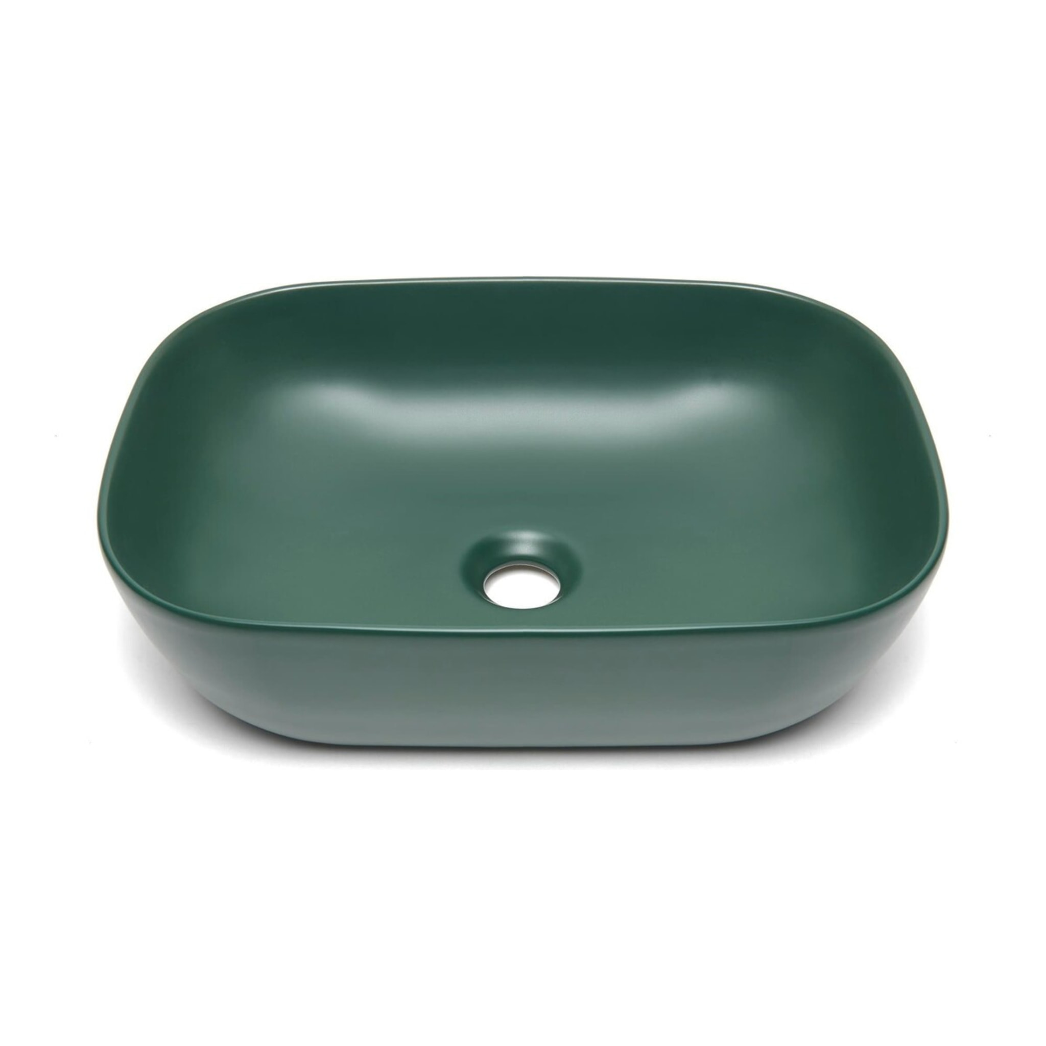 Vasque à poser 45,5 x 32,5 cm - vert foncé mat - sans trop-plein - SAT Infinitio